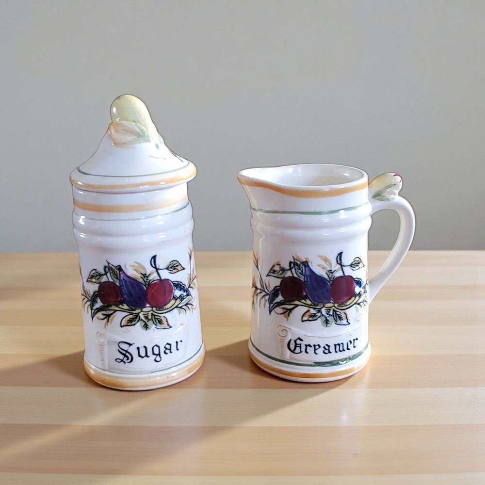 VIntage sugar and creamer set from the "Italia" pattern by Arnart Japan